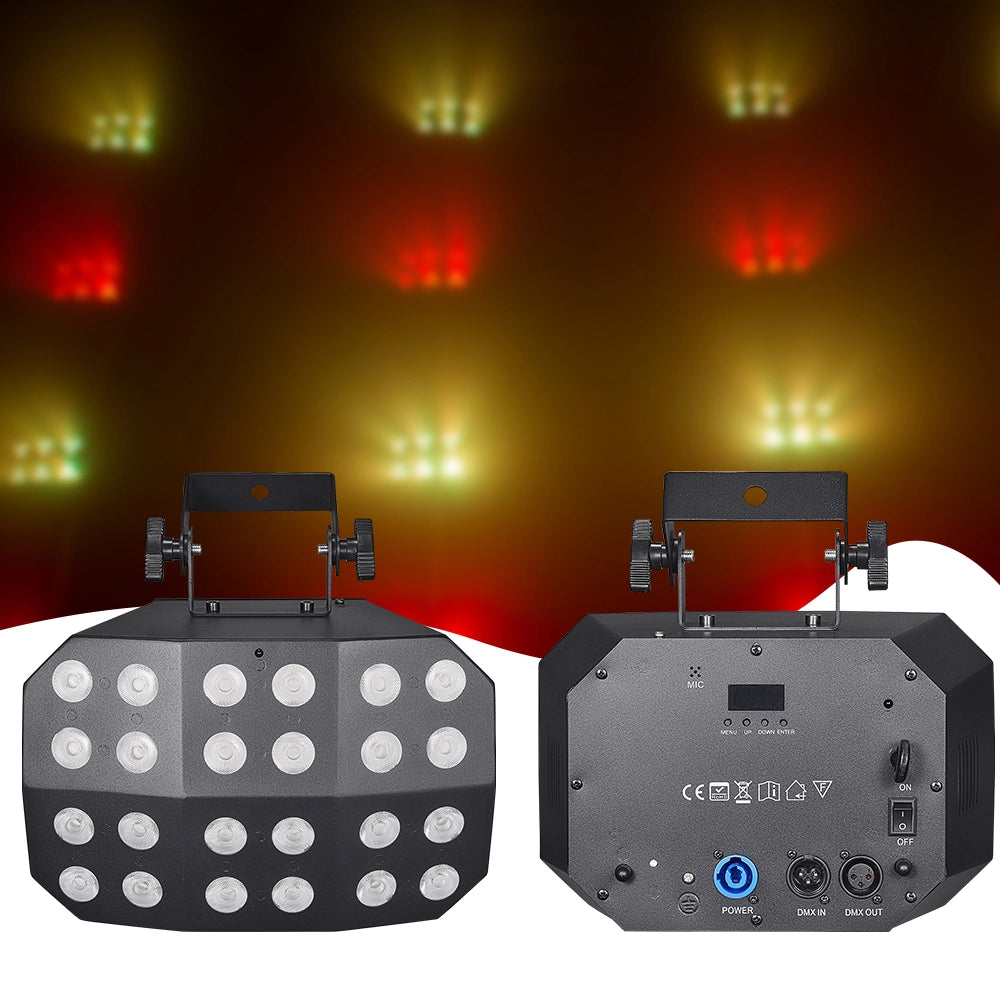 Spider Wash Light  - RGBWA UV - Battery Powered -Wireless DMX