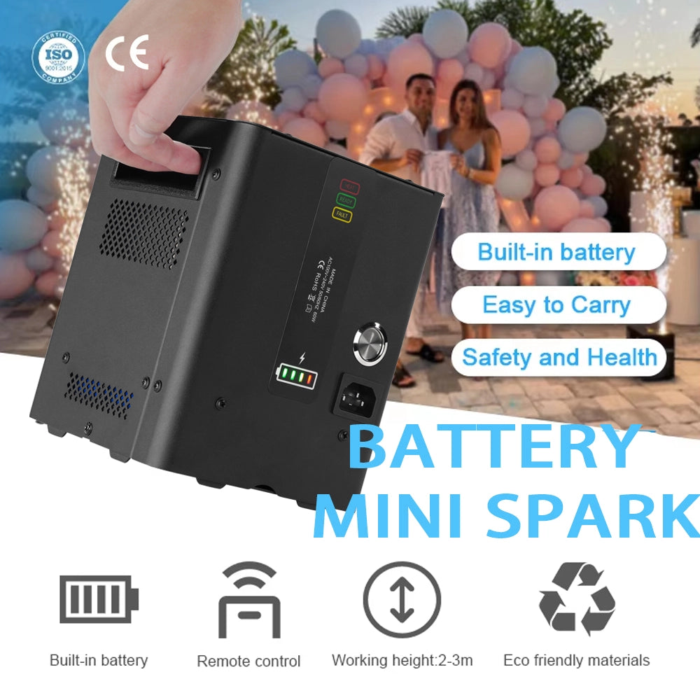 Mini Spark Machine with Built-In Battery – Wireless Cold Spark Fountain (No DMX)