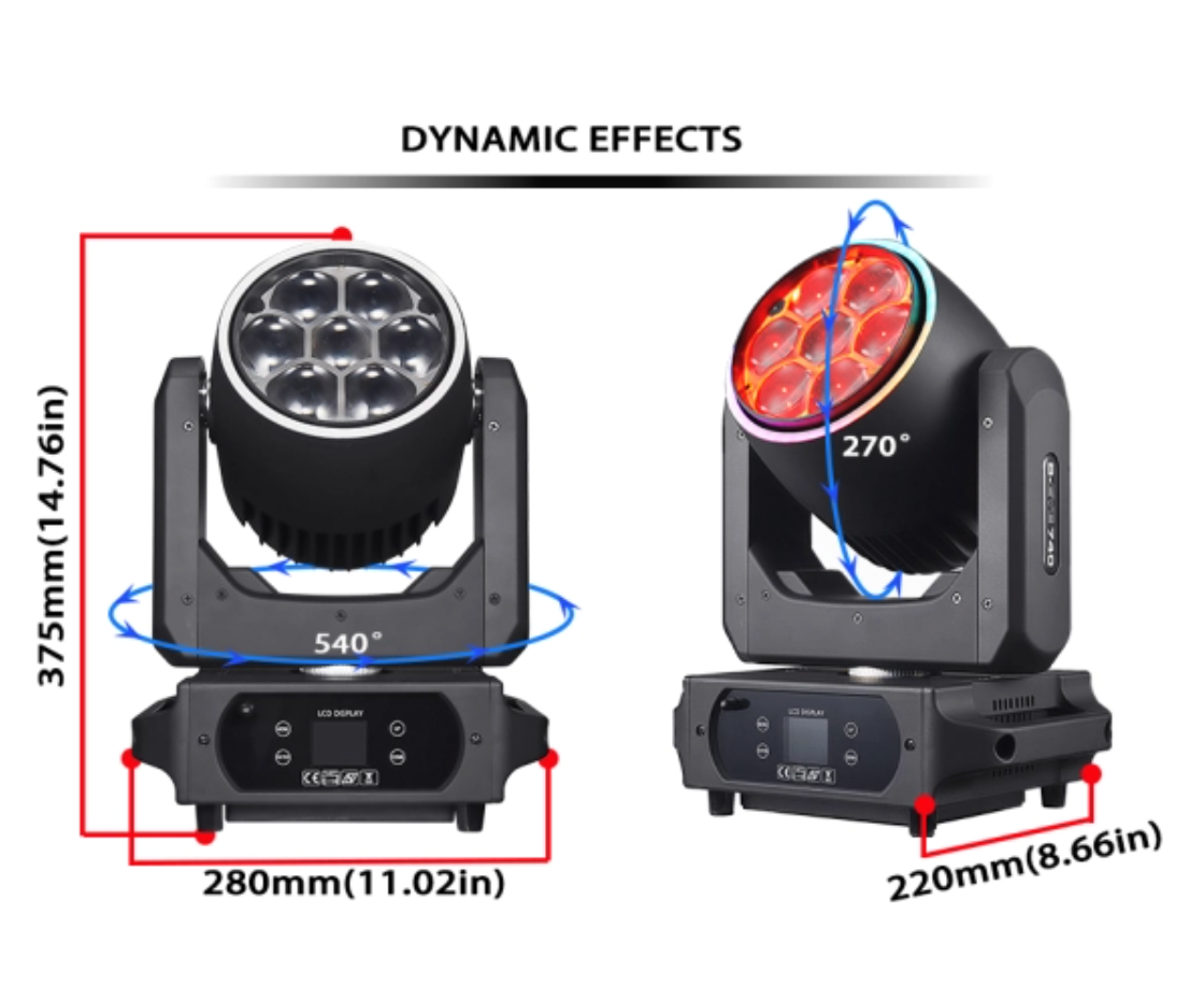 Splash X – 7x40W Bee Eye Moving Head (Battery & Wireless DMX)